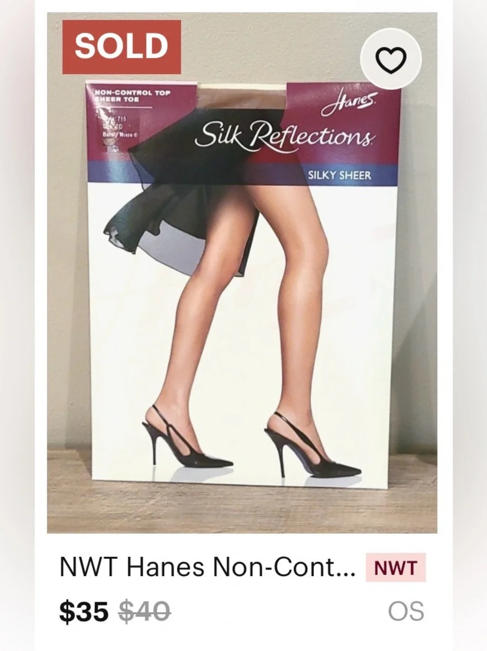 🌞 Hanes Silk Reflections NWT Sheer Control Top Sandalfoot Pantyhose women A/B